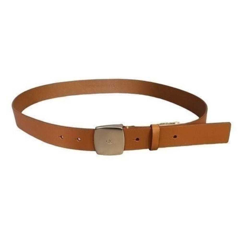 Calvin‎ Klein Tan Leather Belt With Silver Buckle